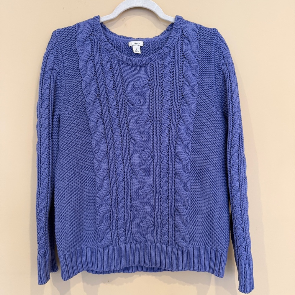 L. L. Bean 100% Cotton Cable Knit Sweater